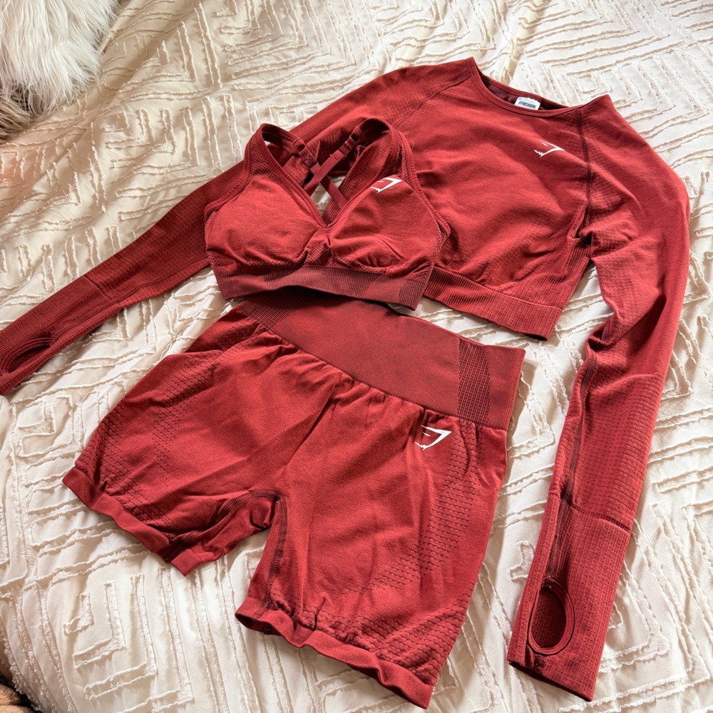 Gymshark Burgundy Vital Seamless Set Size S-M